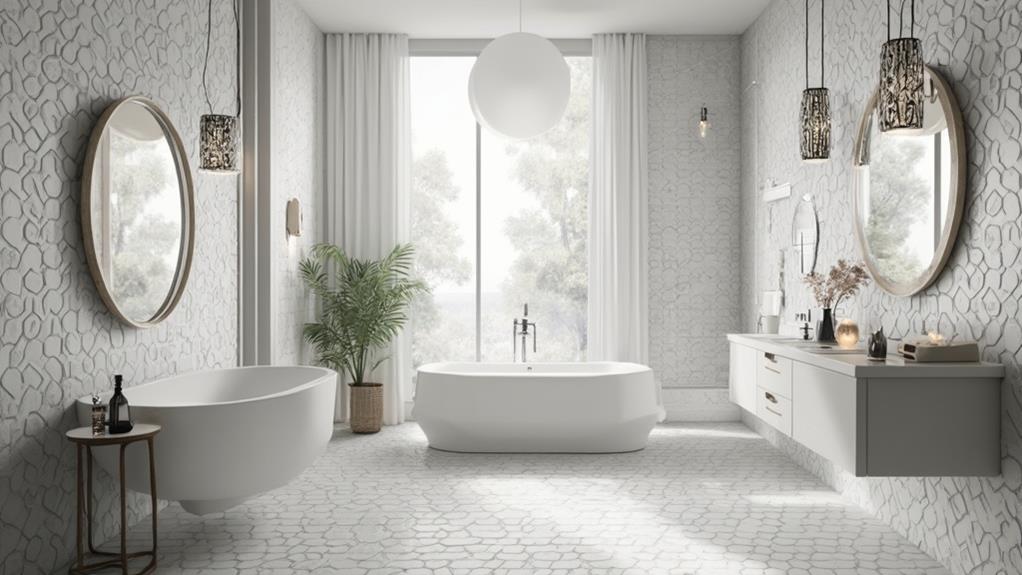 bathroom geometric pattern incorporation design