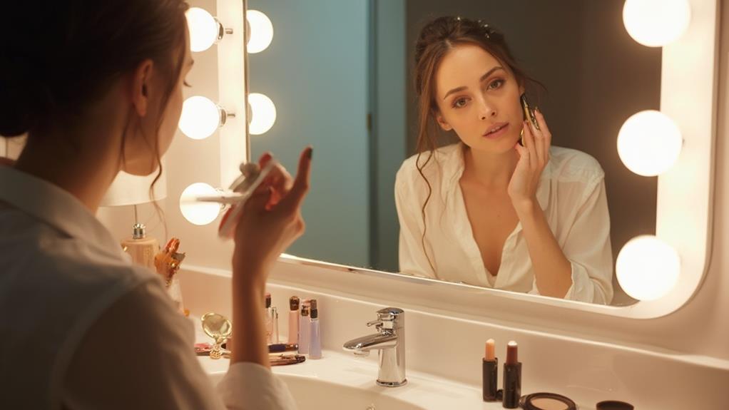 bathroom lighting and makeup application