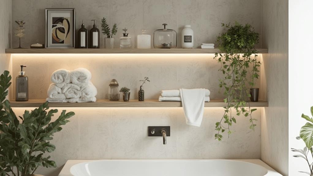 bathroom shelf styling tips