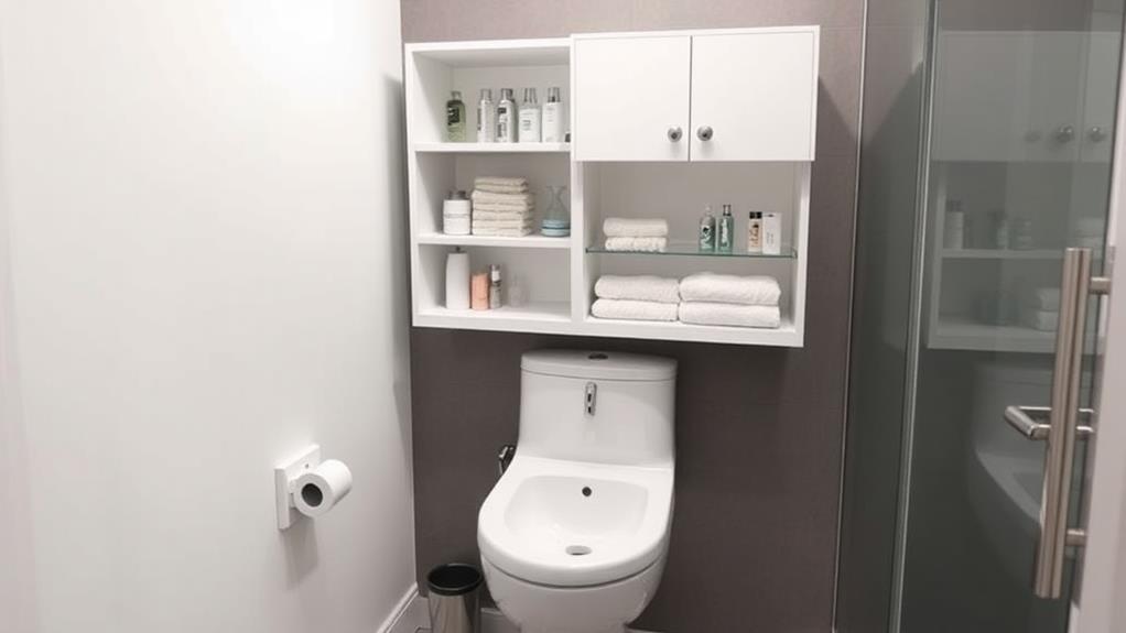 bathroom storage solutions above toilet
