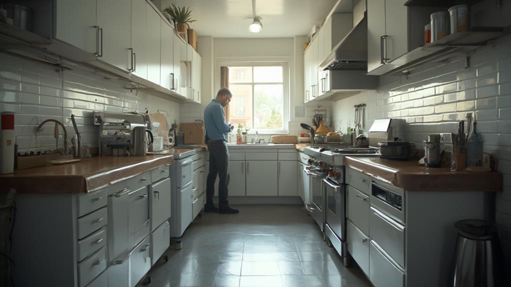 compact efficient kitchen arrangement
