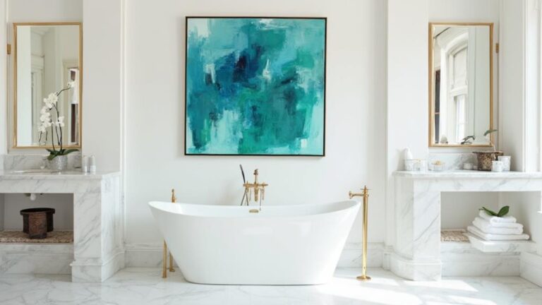 decorative art enhances bathroom ambience