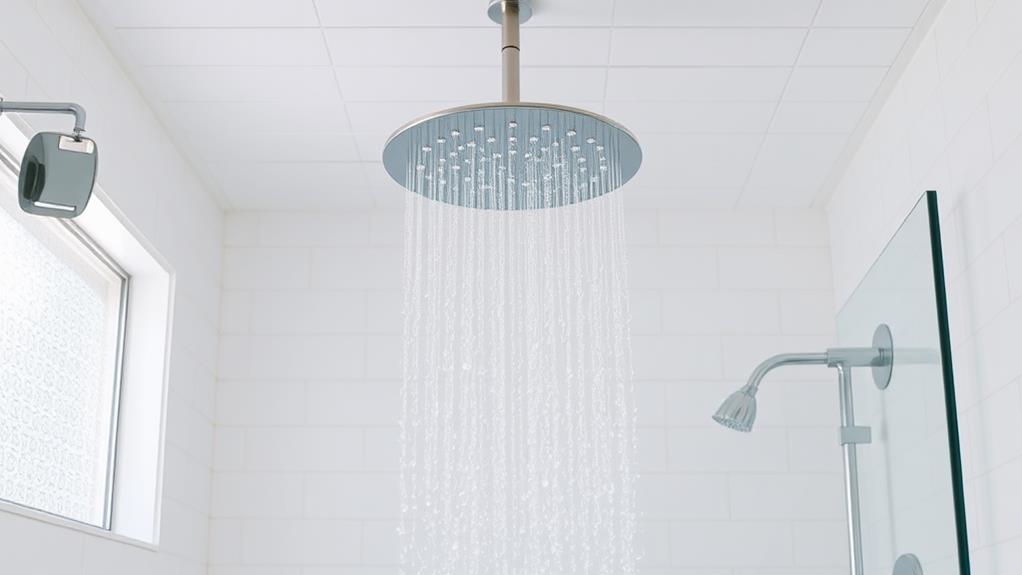 flowing water rainfall showerhead