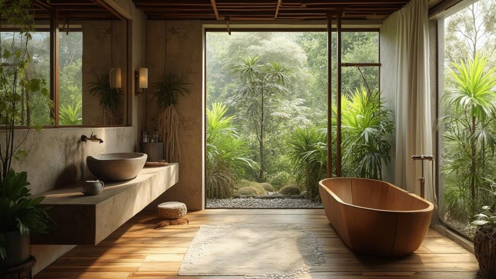 peaceful nature inspired bathroom sanctuary