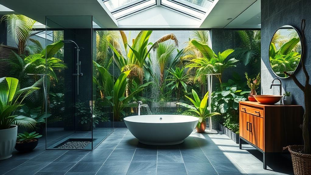 relaxing natural serene bathroom design