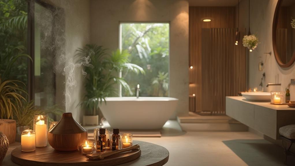 relaxing spa like bathroom aromatherapy experience