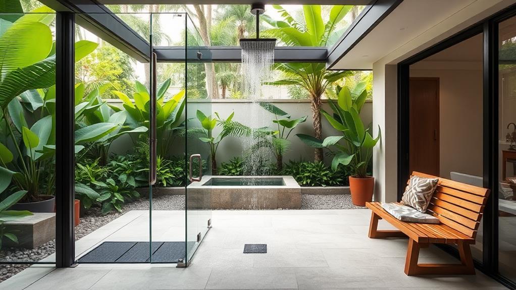 shower designs bridging indoor outdoor spaces