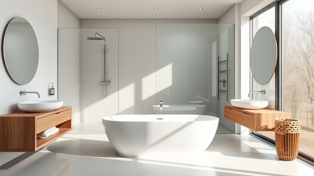 spacious minimalist accessible bathroom design