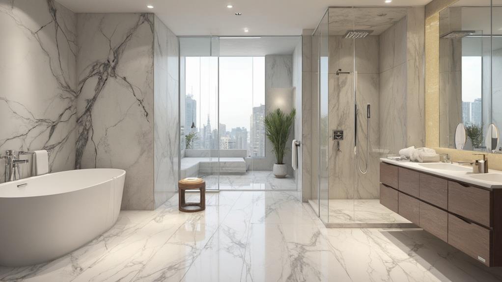 tub shower or separate bathroom fixtures