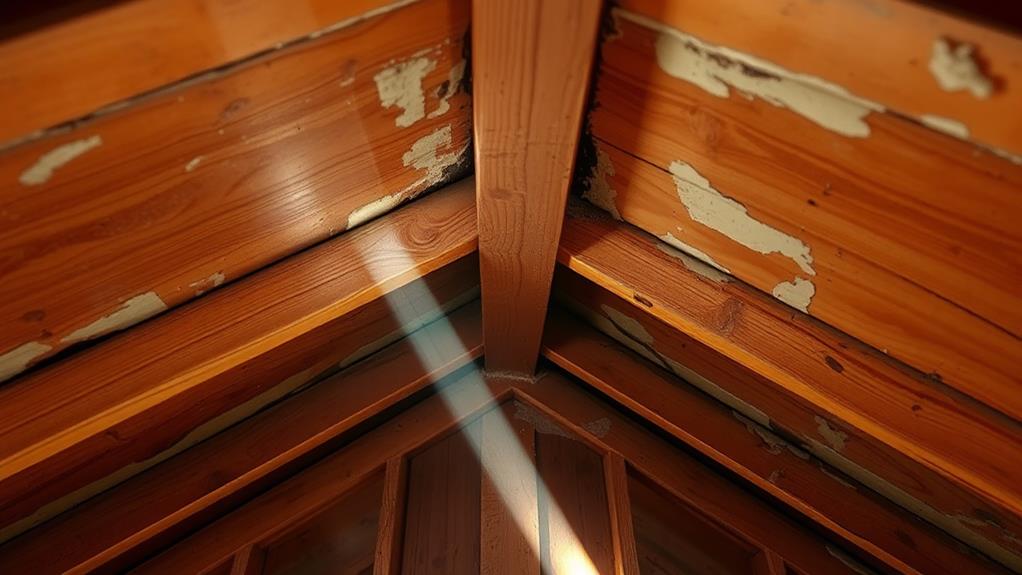 attic s discolored water marks