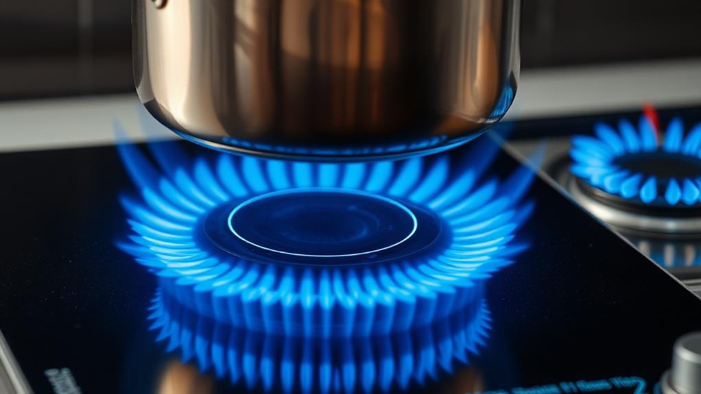 electromagnetic field heats cookware directly
