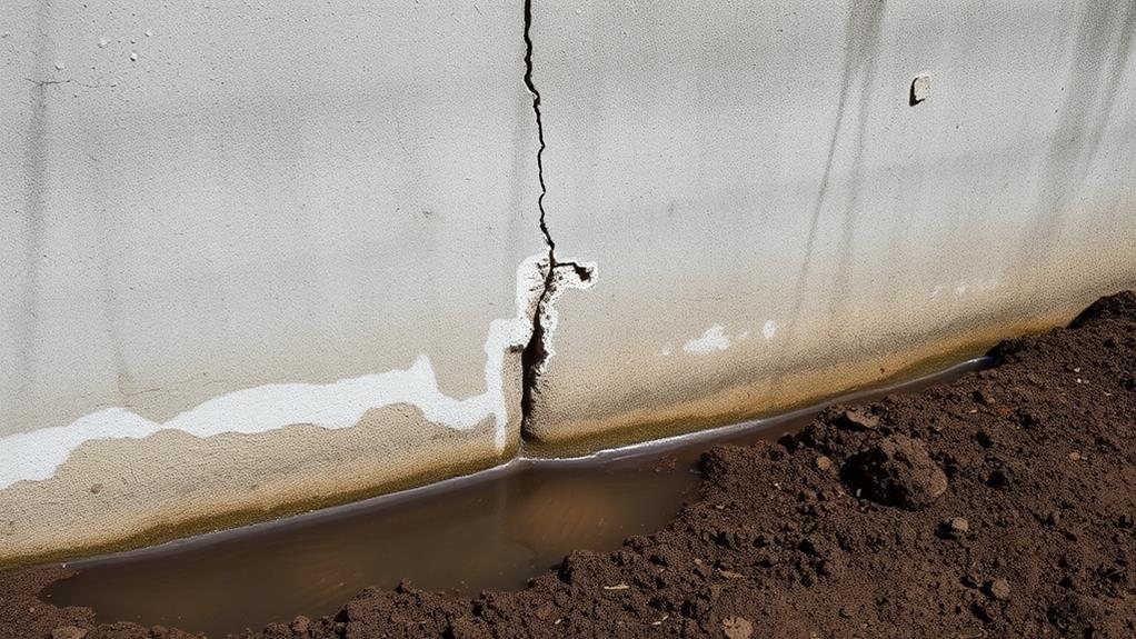 foundation wall cracks visible