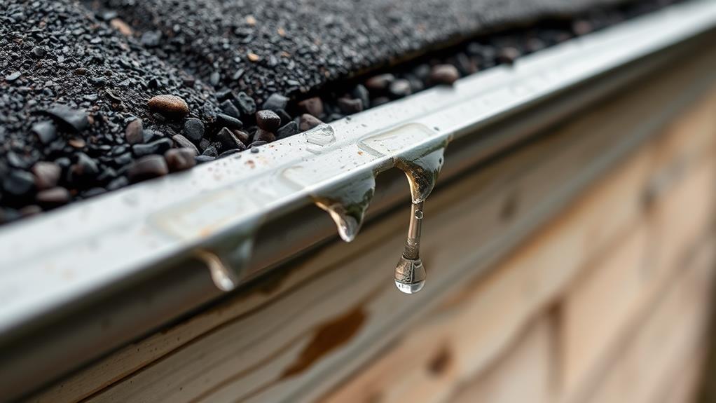 gravel accumulation in rain channels