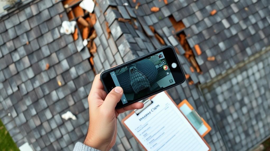 inspecting roof for damage