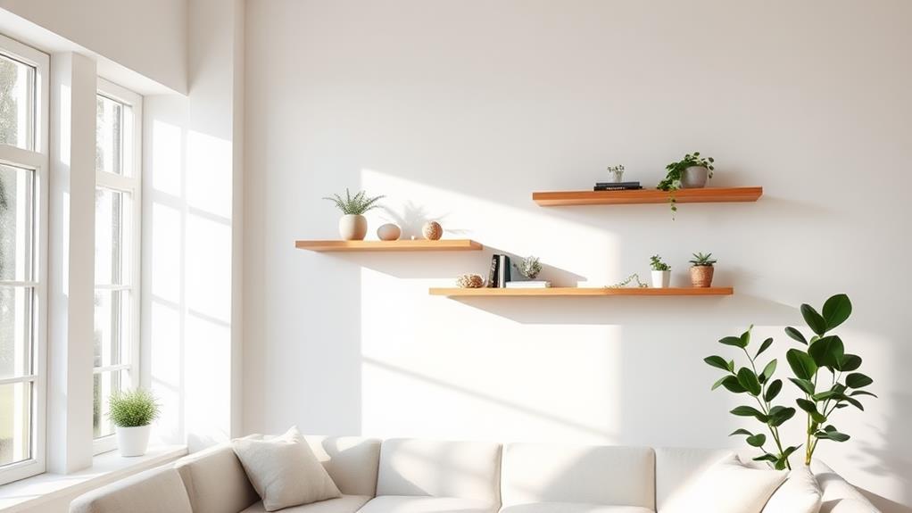 install floating shelves