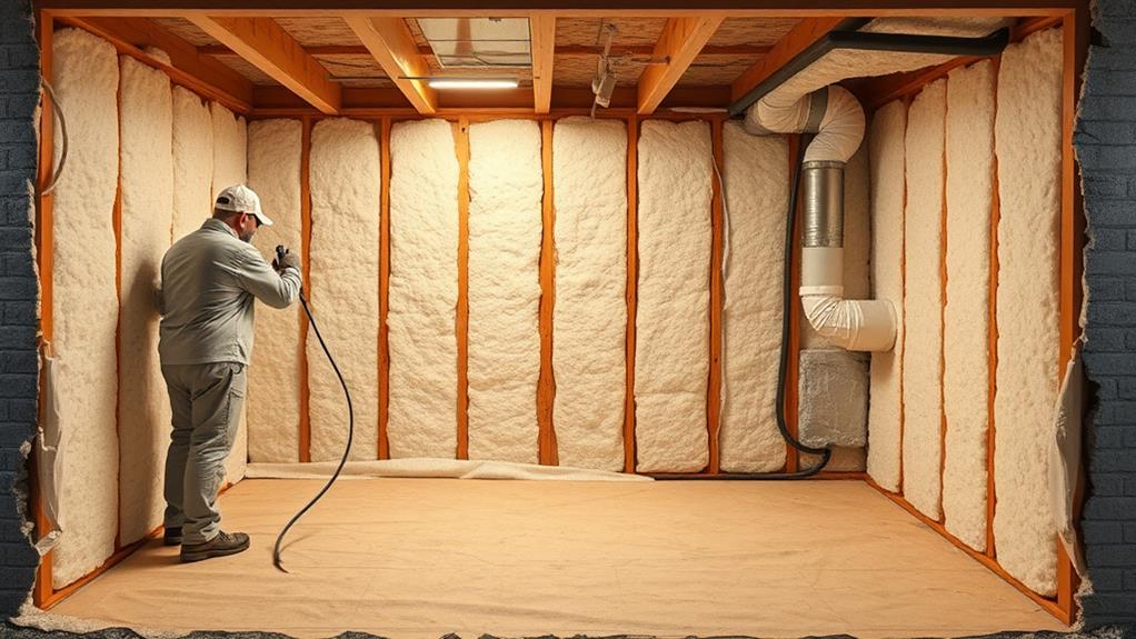 insulating subfloor and foundation cavities