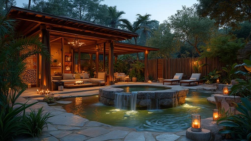 outdoor spa backyard luxury pampering
