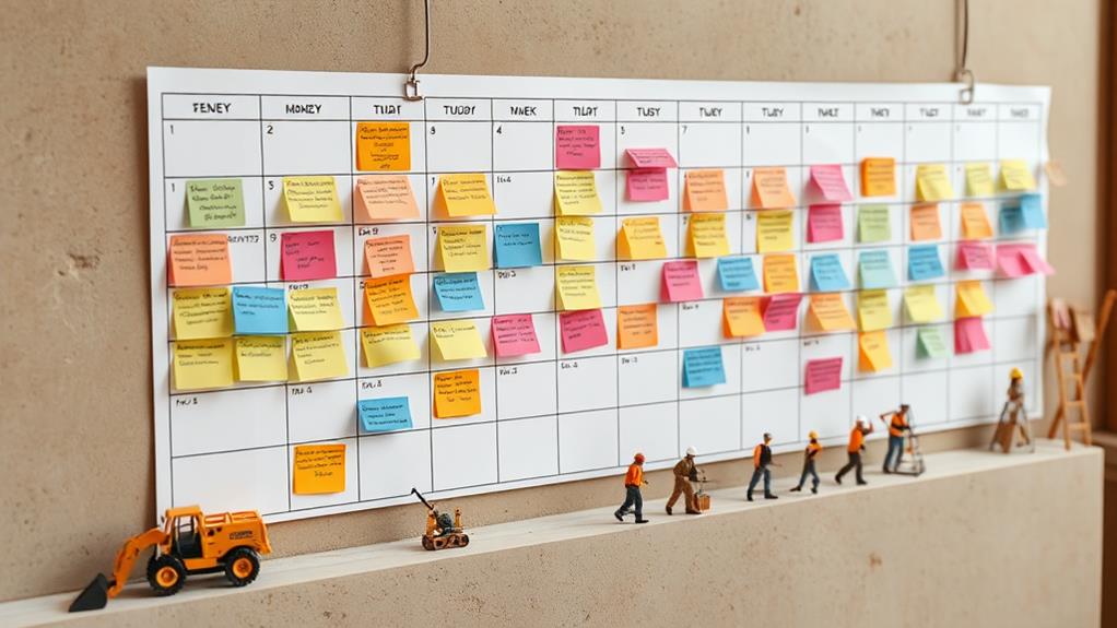 outline detailed project implementation schedule