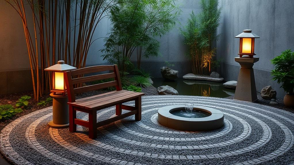 peaceful minimalist nature inspired outdoor seating