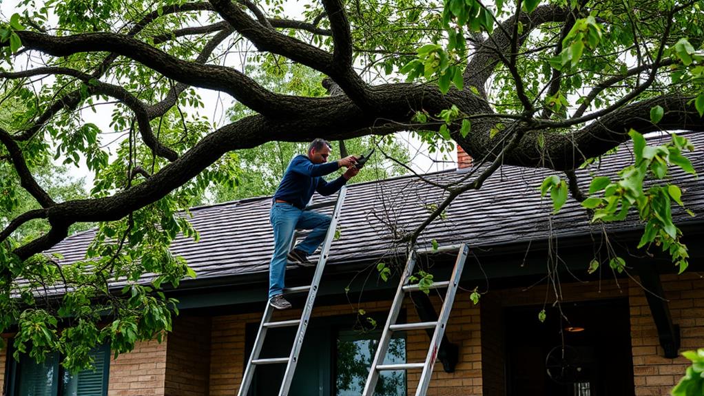 prune overhanging tree limbs