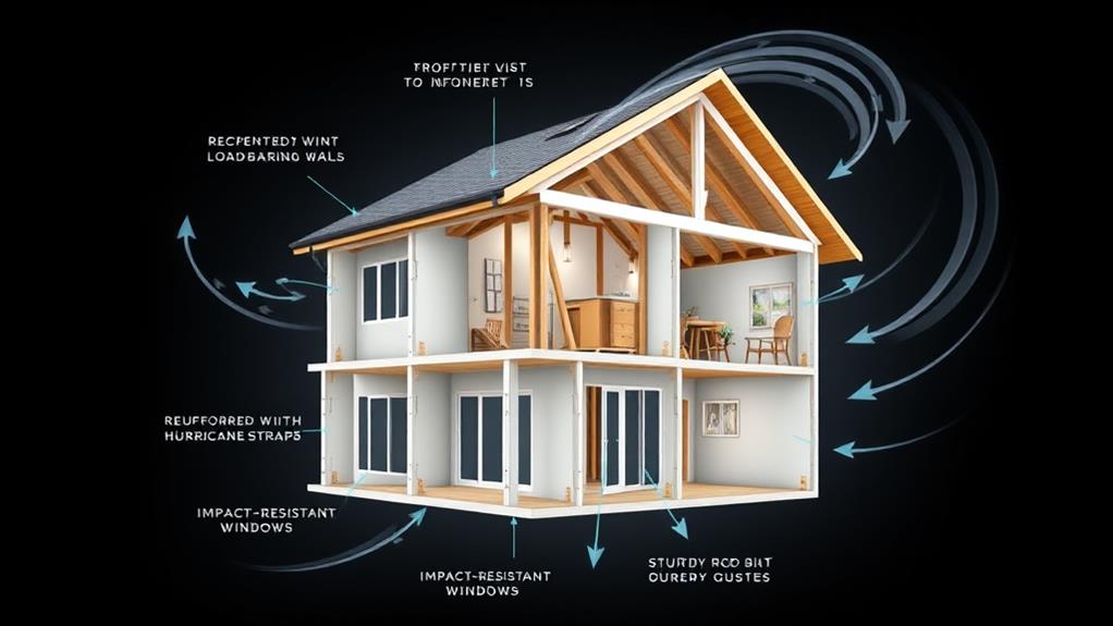 reinforced hurricane resistant wall construction