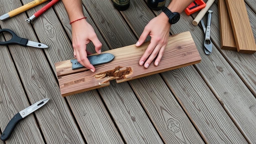 repair damaged boards replace needed