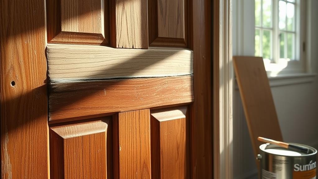 restoring wooden entrance refinishing