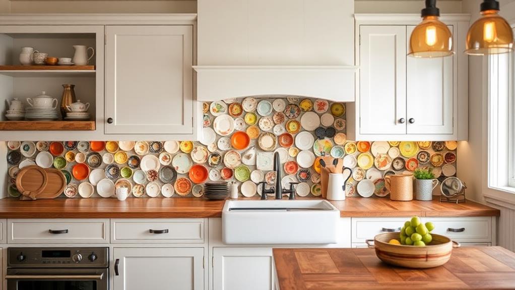 reused materials as kitchen backsplash