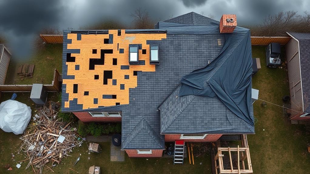 severe roof destruction