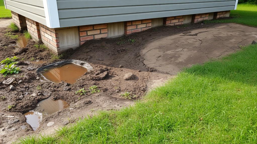 structural foundations compromised by erosion